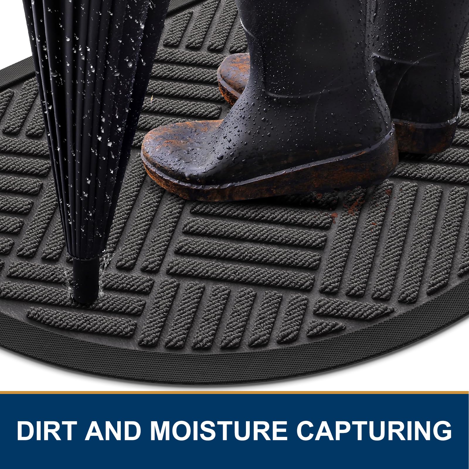 Smiry door mat non-slip rubber backing close-up