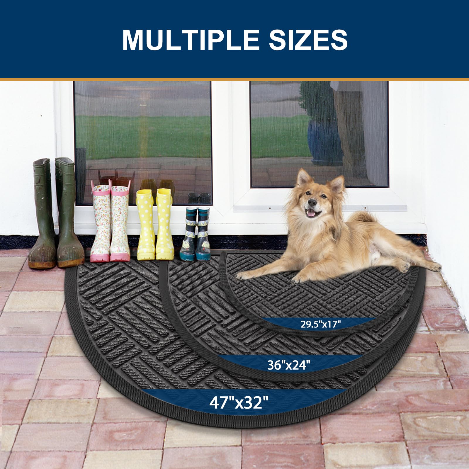 Smiry door mat showing texture and grooves for dirt trapping