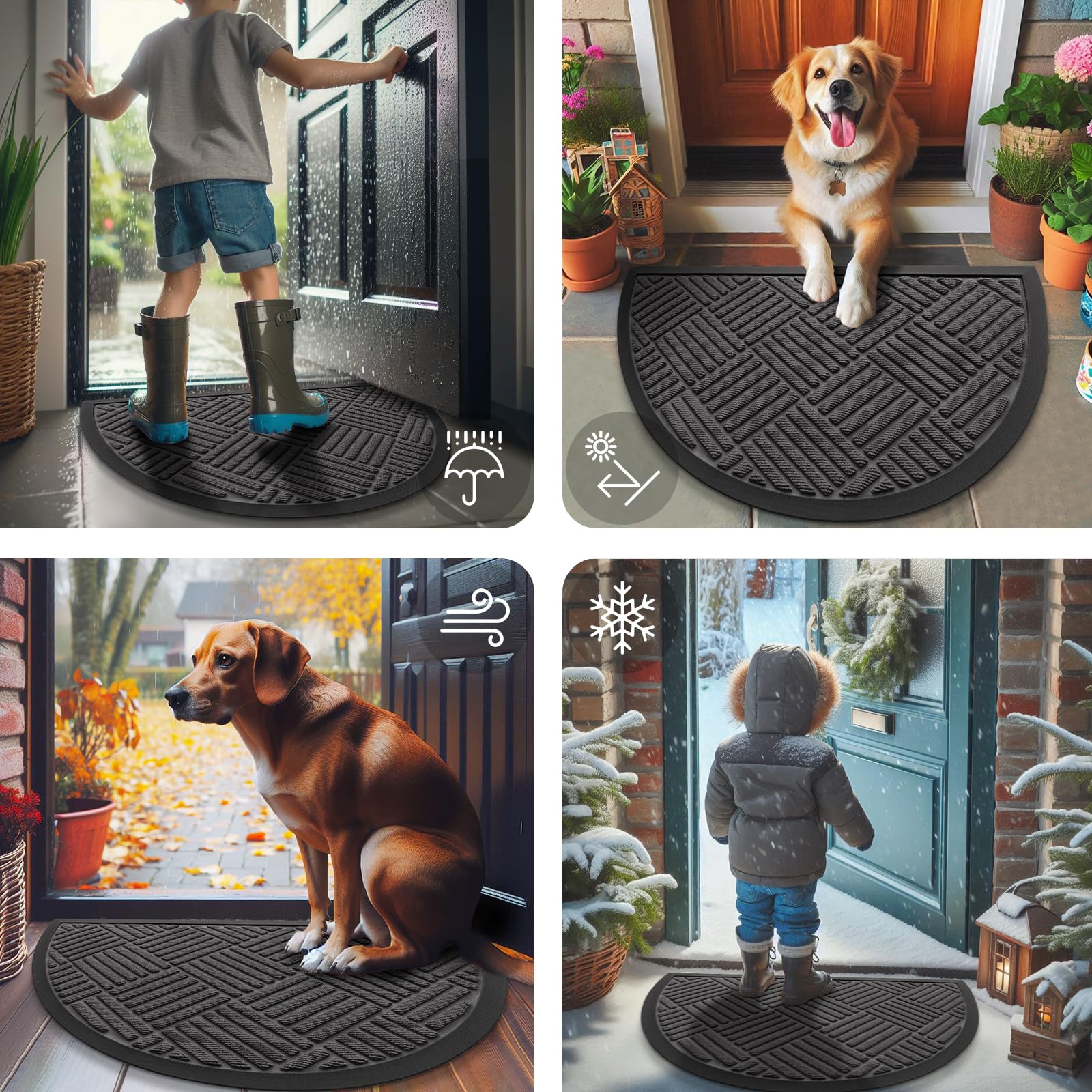 Smiry door mat side view highlighting low profile