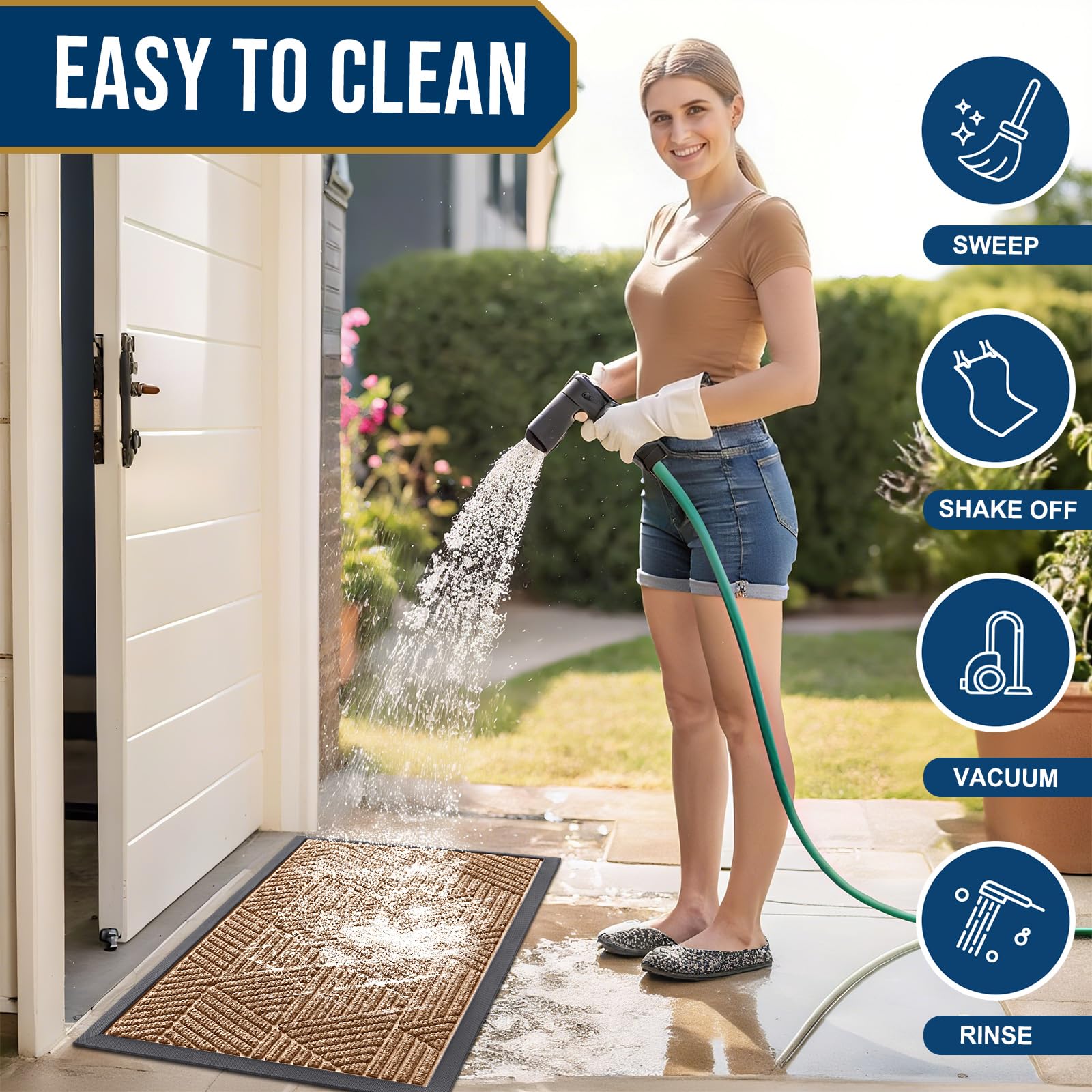 Smiry doormat 59x40 with deep grooves for dirt capture