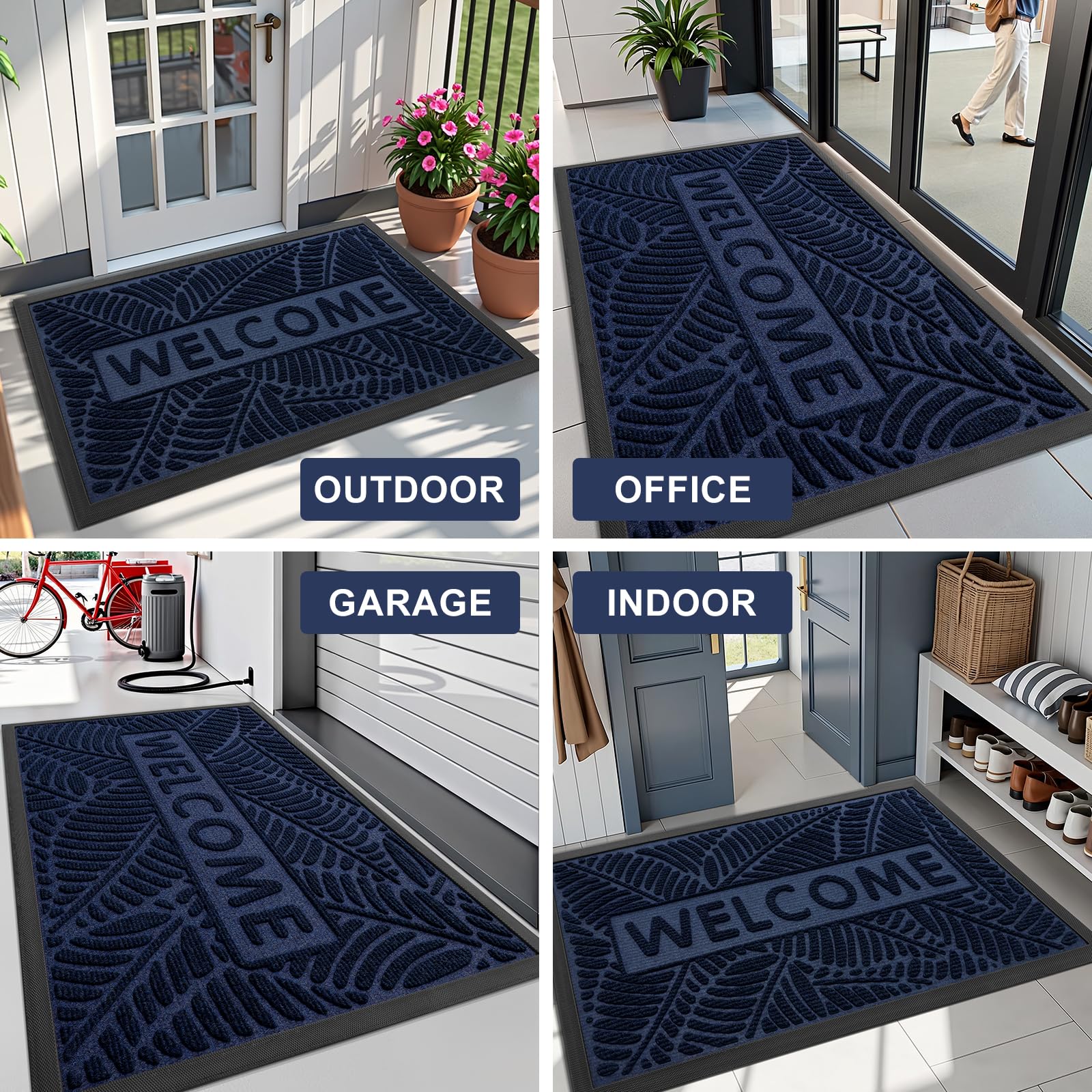 Smiry doormat's dimensions shown with ruler