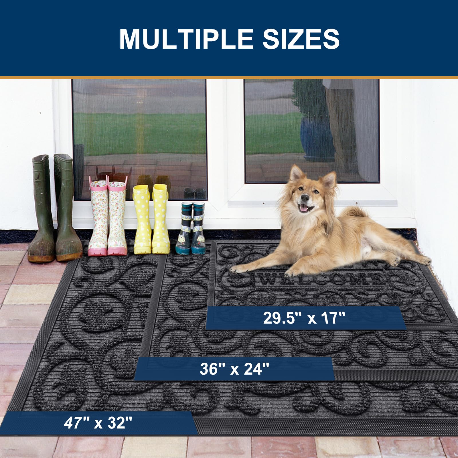 Smiry doormat showing deep grooves for dirt absorption