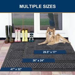 Smiry doormat showing deep grooves for moisture absorption