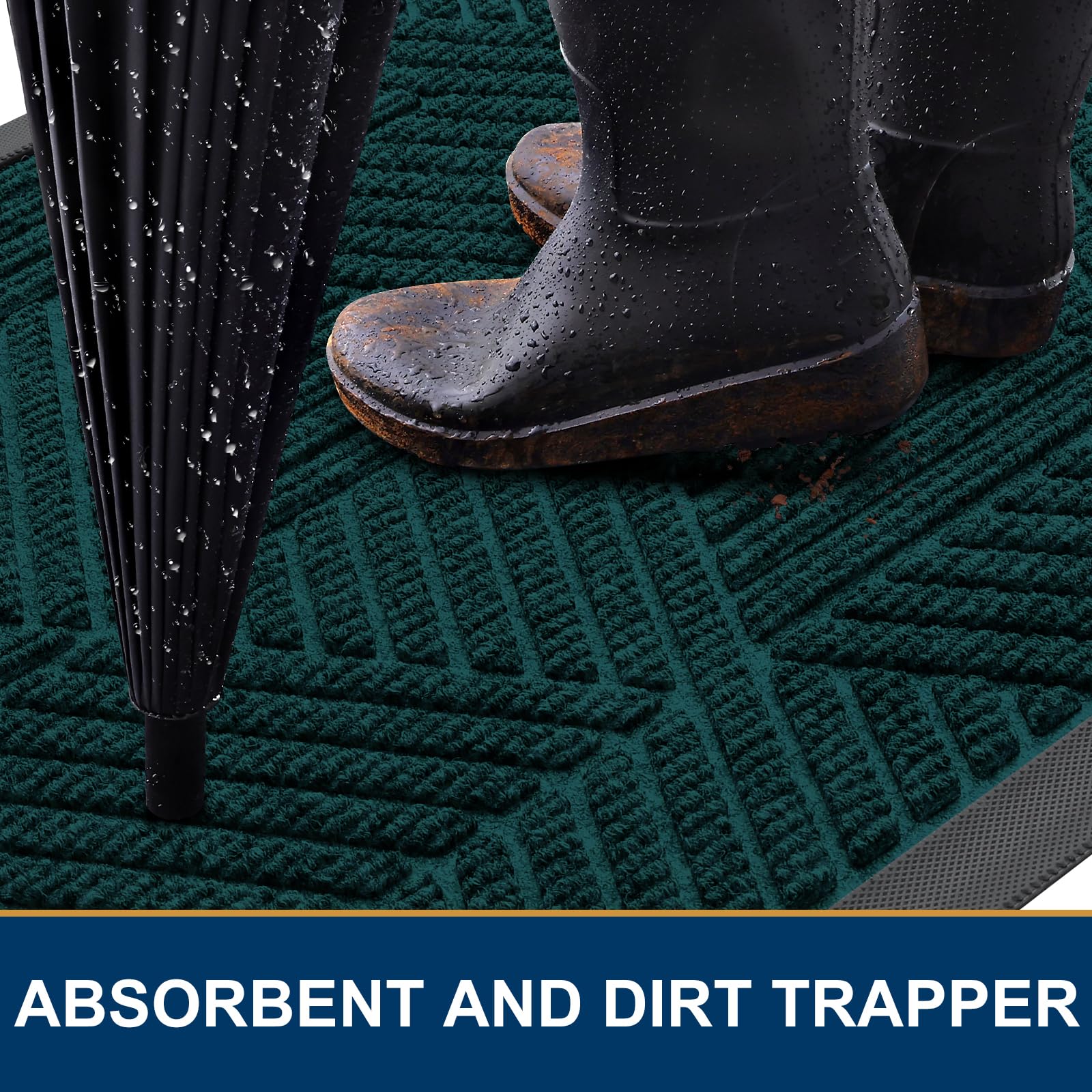 Smiry doormat showing deep grooves for moisture absorption