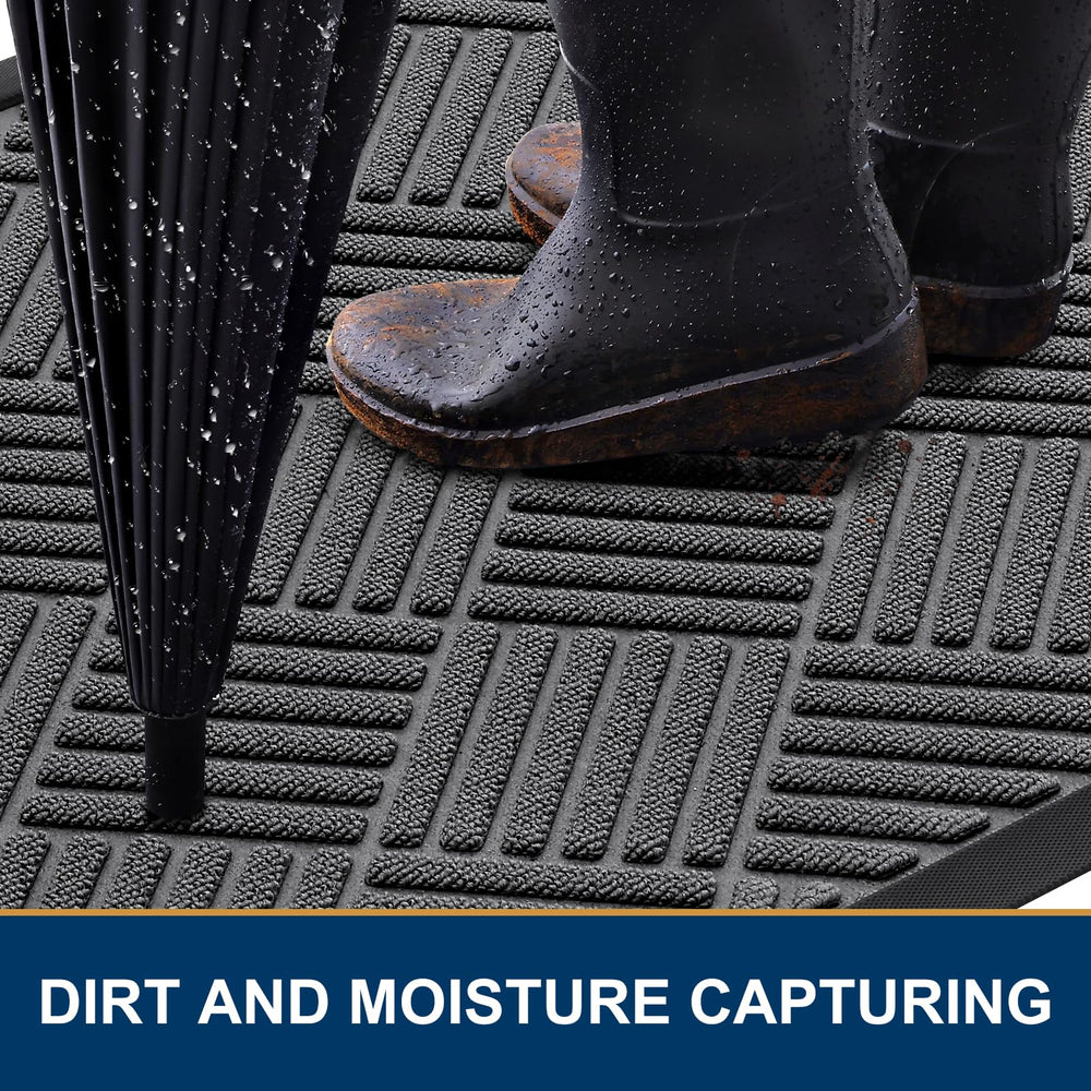 Smiry doormat showing non-slip rubber backing