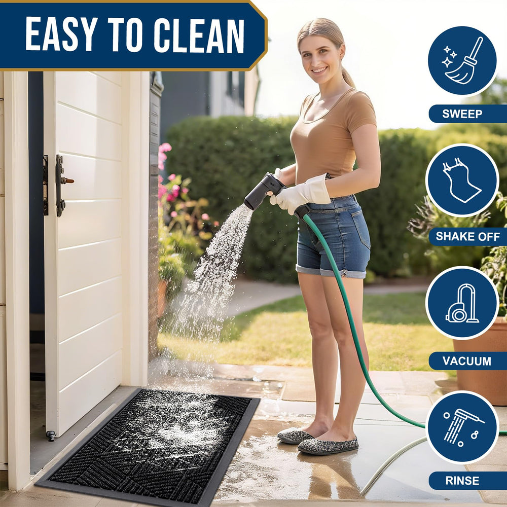 Smiry doormat showing non-slip rubber backing