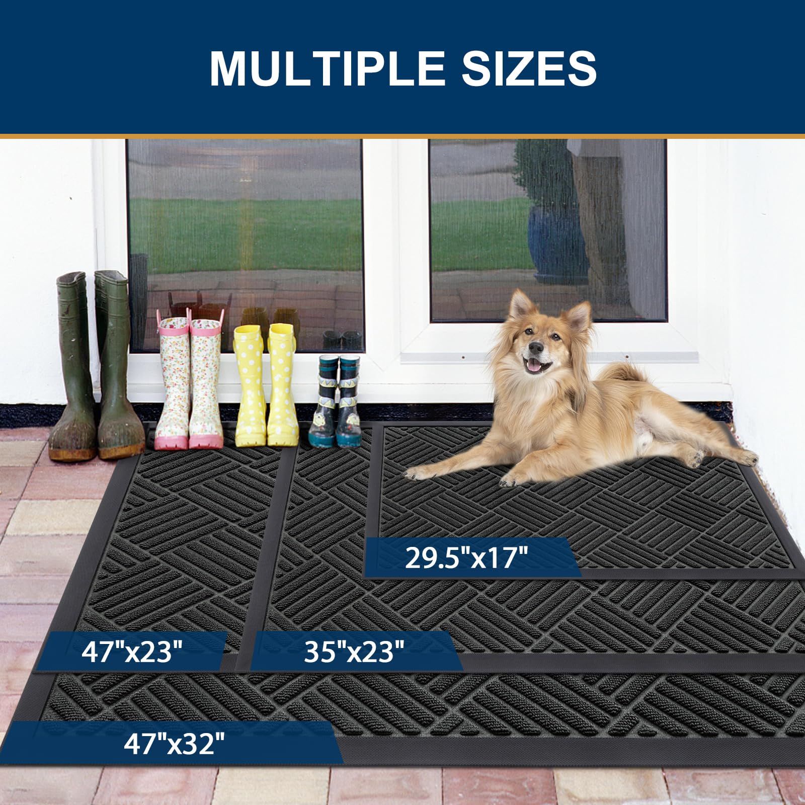 Smiry doormat showing textured surface for dirt capture