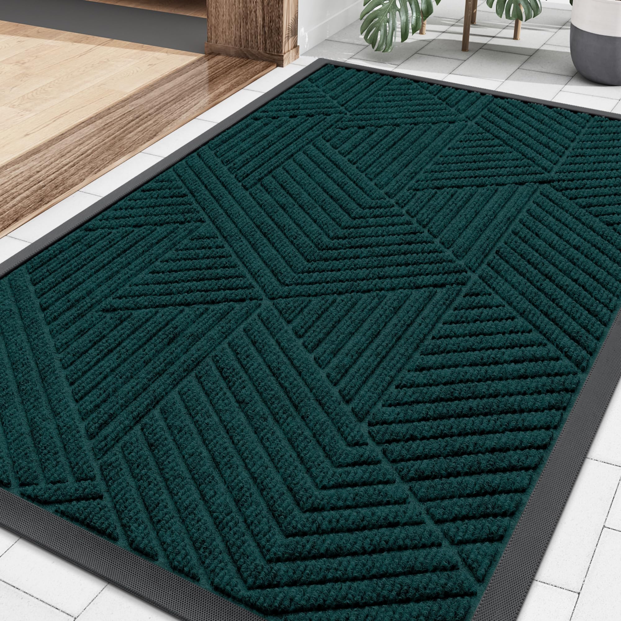 Smiry Front Door Mat 35x23 Atlantic Blue front view