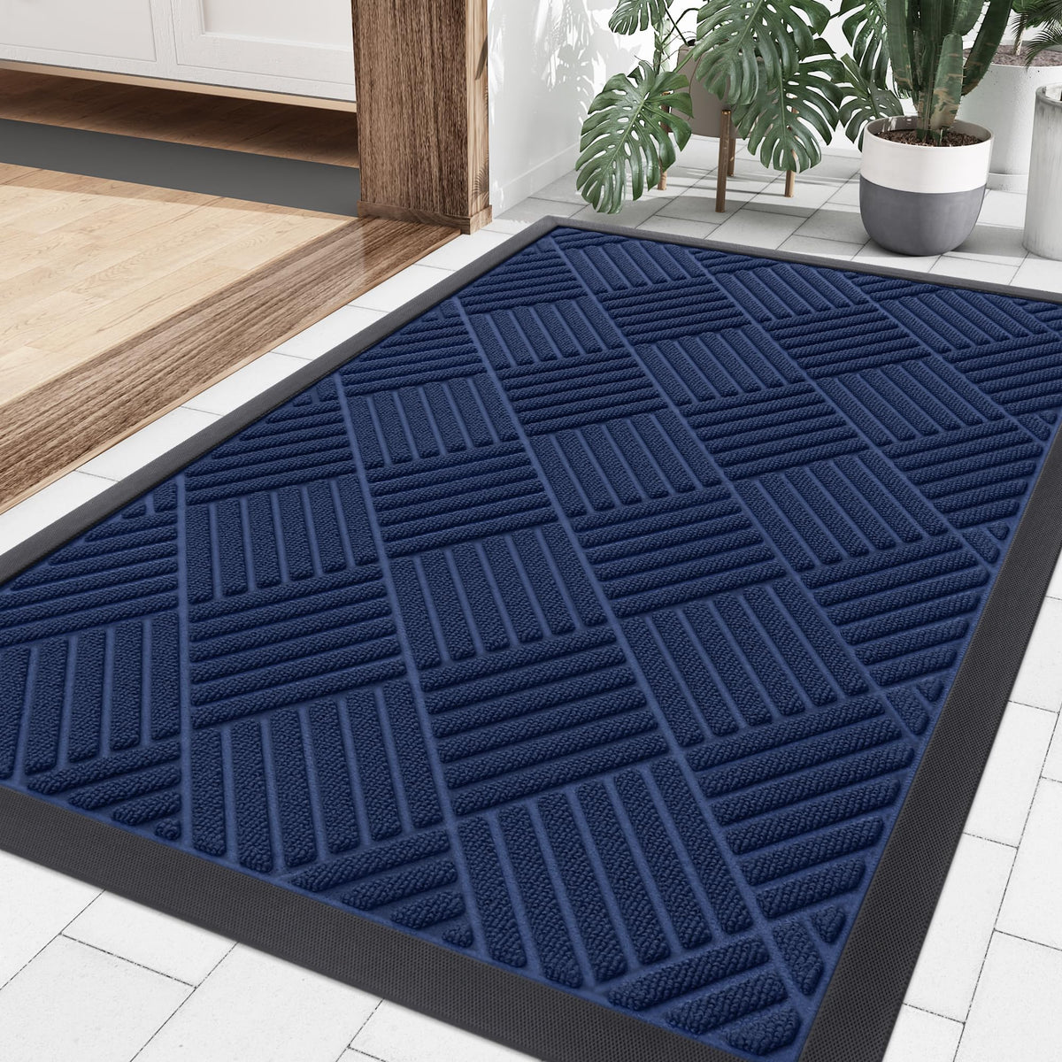Smiry Front Door Mat 35x23 inch navy blue front view