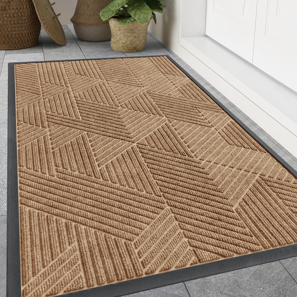 Smiry Front Door Mat 47" x 32" coffee colour front view