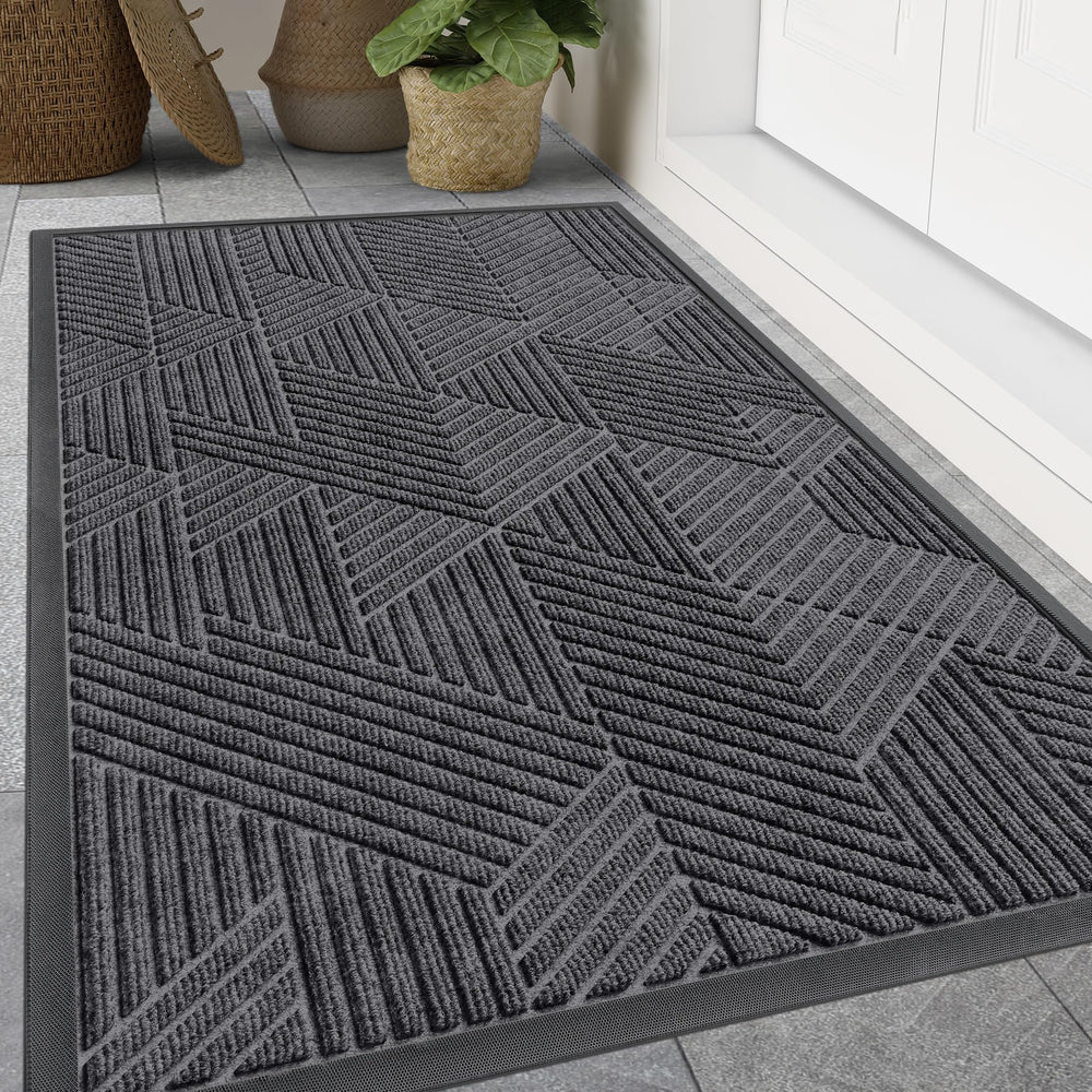 Smiry Front Door Mat 47x32 light grey front view
