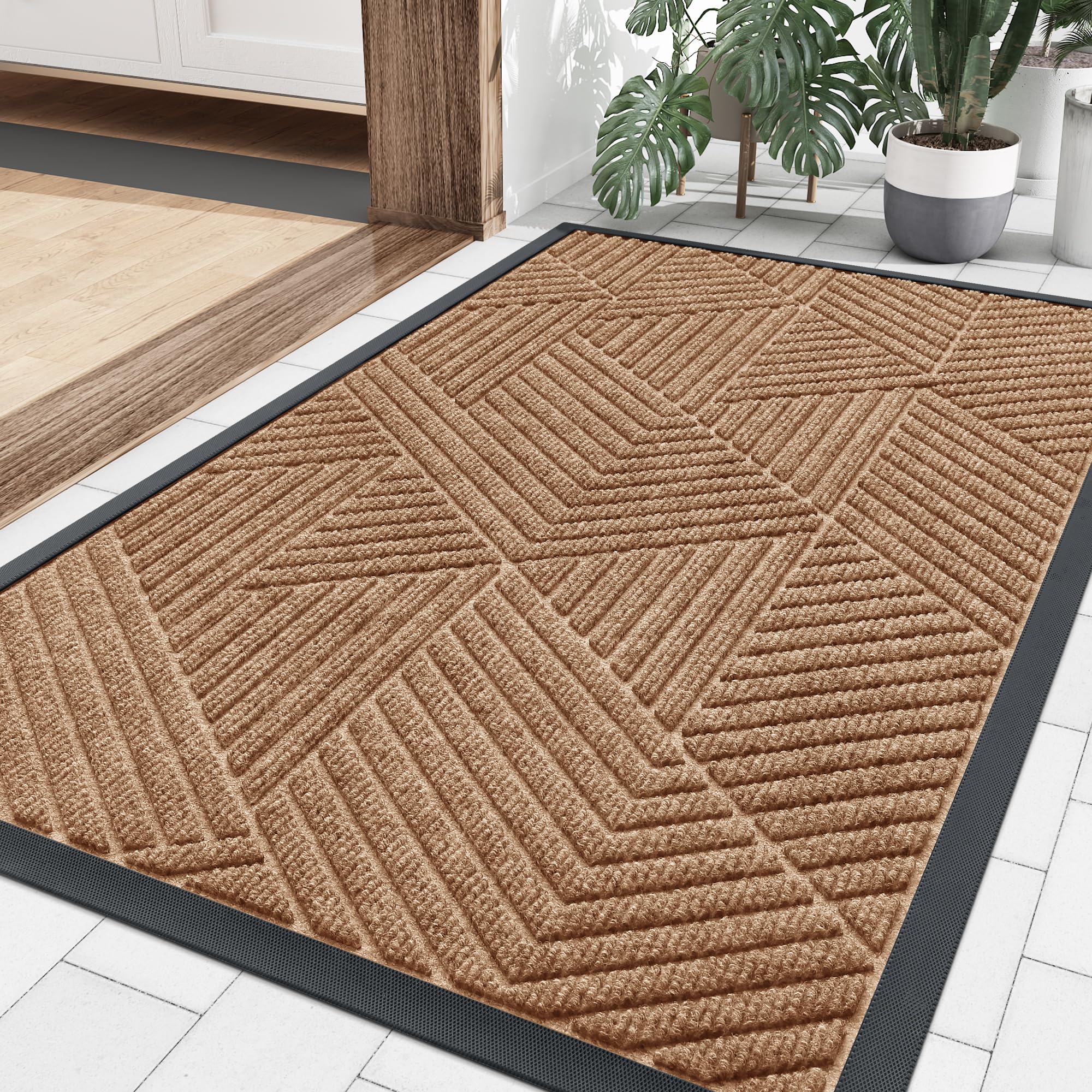 Smiry Front Door Mat 59x30 coffee front view