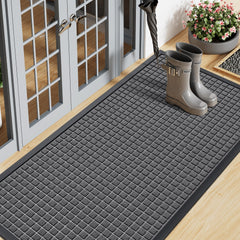 Smiry Front Door Mat 71x23 Inch front view in grey