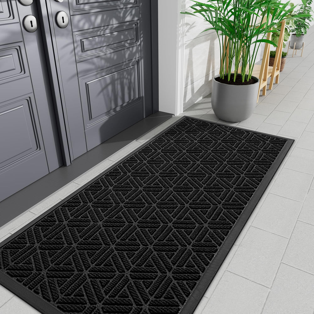 Smiry front door mat black color front view