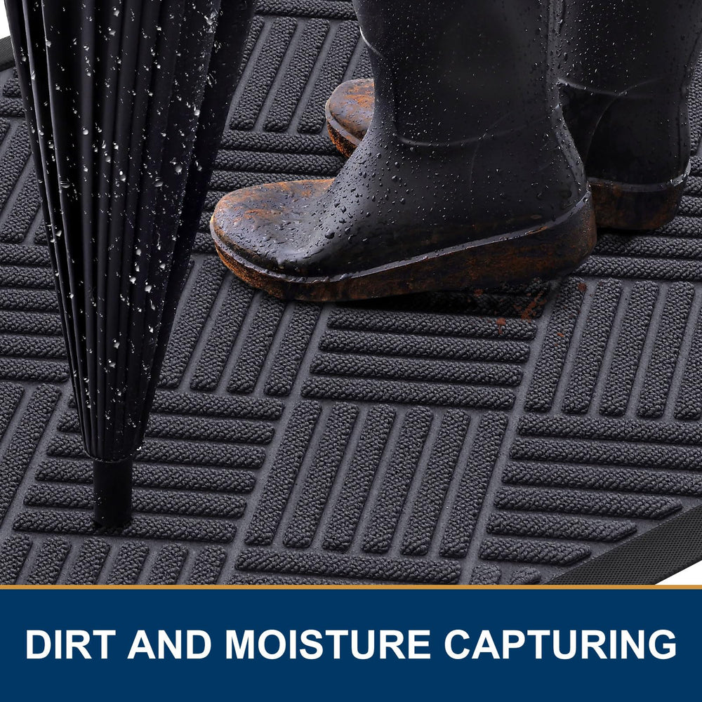 Smiry Front Door Mat Dark Grey side view