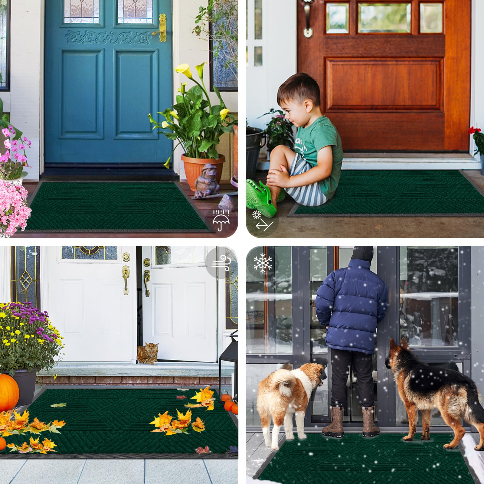 Smiry Front Door Mat deep green packaging