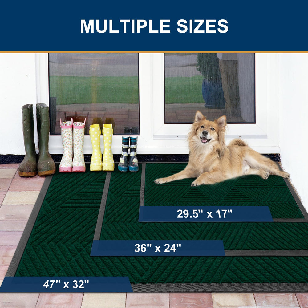 Smiry Front Door Mat deep green side view