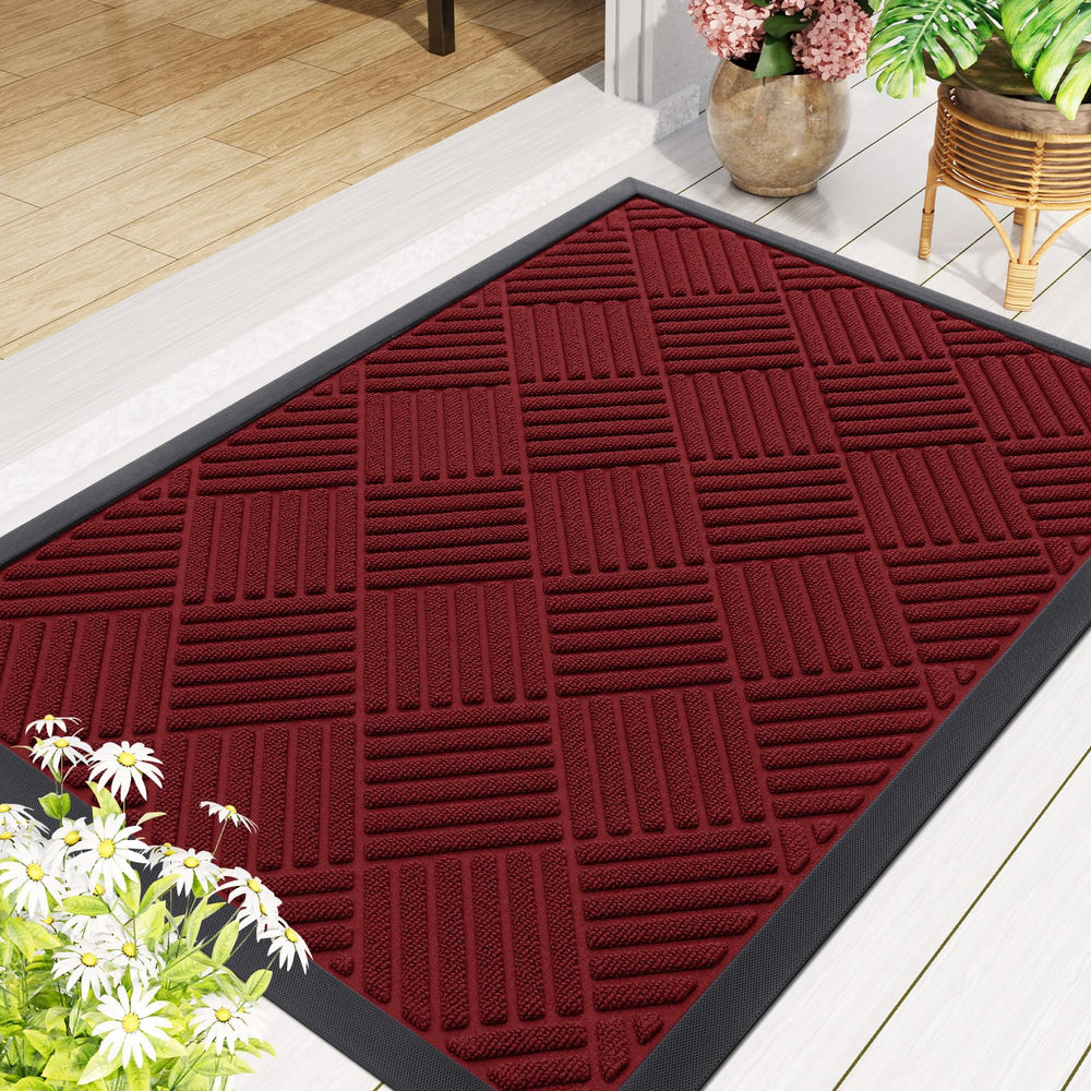 Smiry Front Door Mat displayed in a stylish outdoor setting