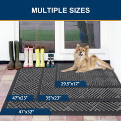 Smiry Front Door Mat grey design in outdoor setting