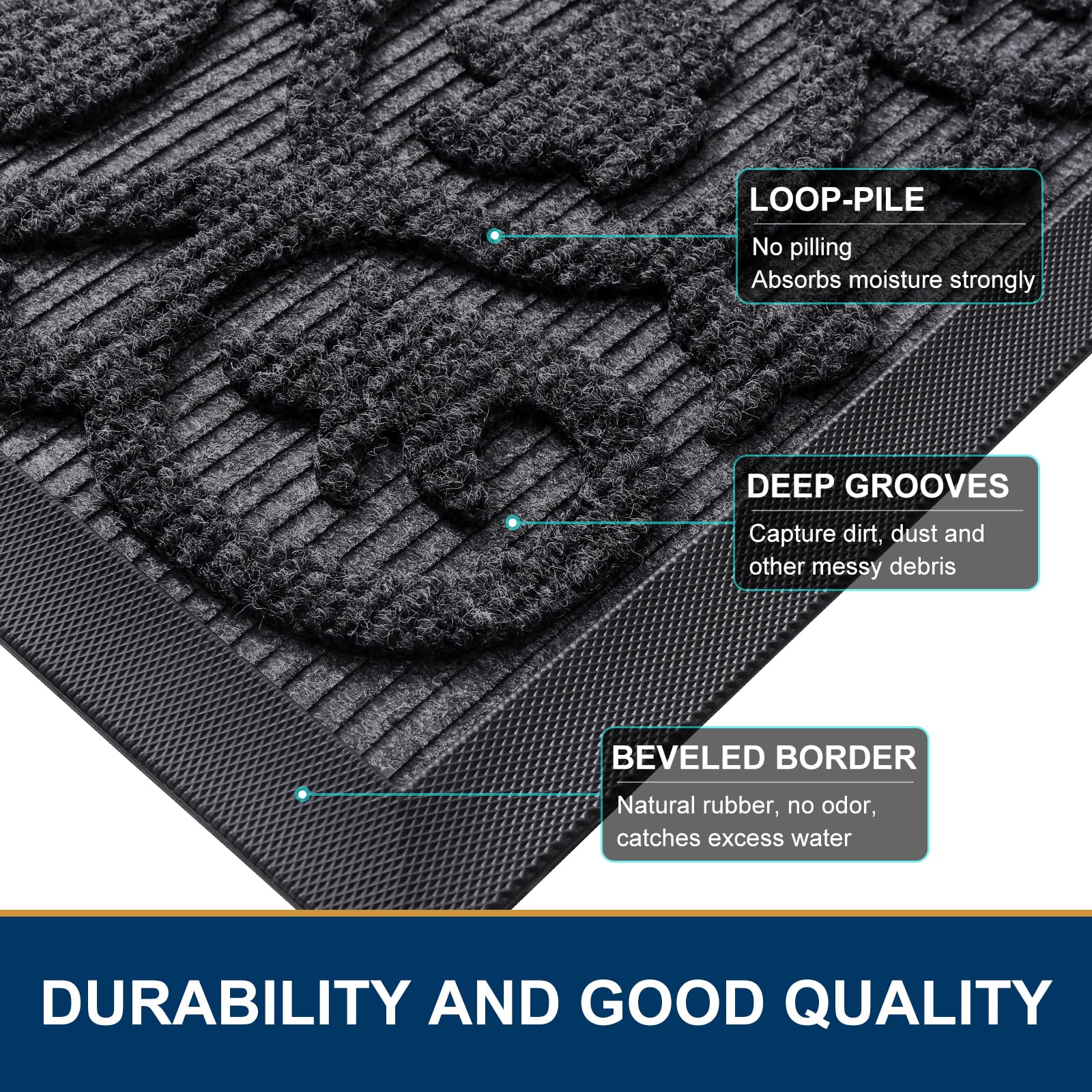 Smiry Front Door Mat in use at a home entrance