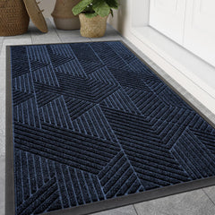 Smiry Front Door Mat Navy Blue 47x17 front view