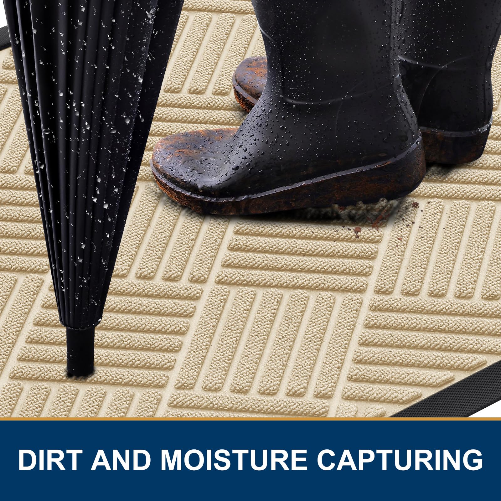 Smiry Front Door Mat rubber backing close-up