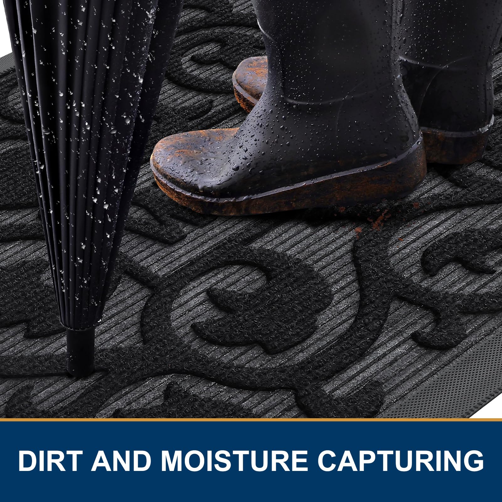 Smiry Front Door Mat rubber edge detail