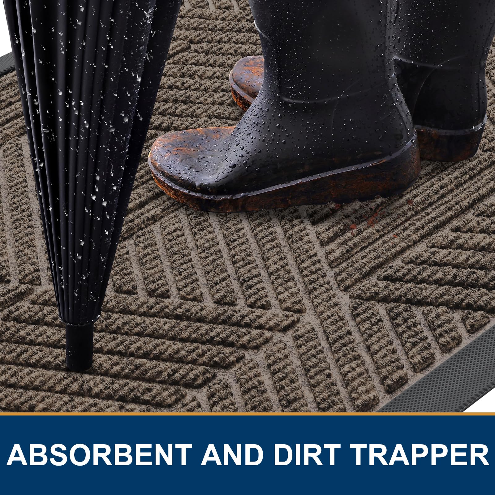 Smiry Front Door Mat showing moisture absorbent surface