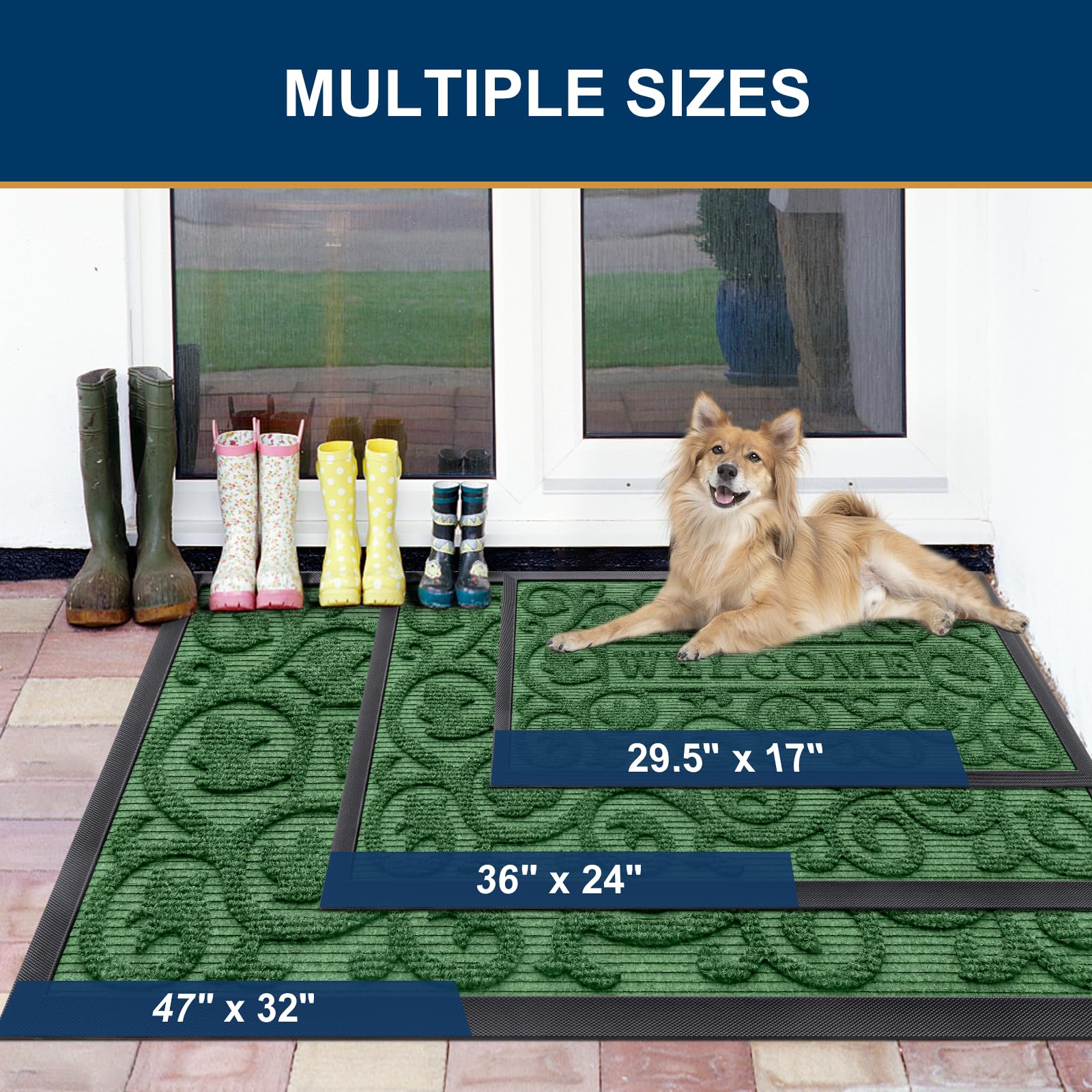 Smiry Front Door Mat showing moisture absorption grooves