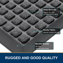 Smiry Front Door Mat side view highlighting non-slip rubber liner