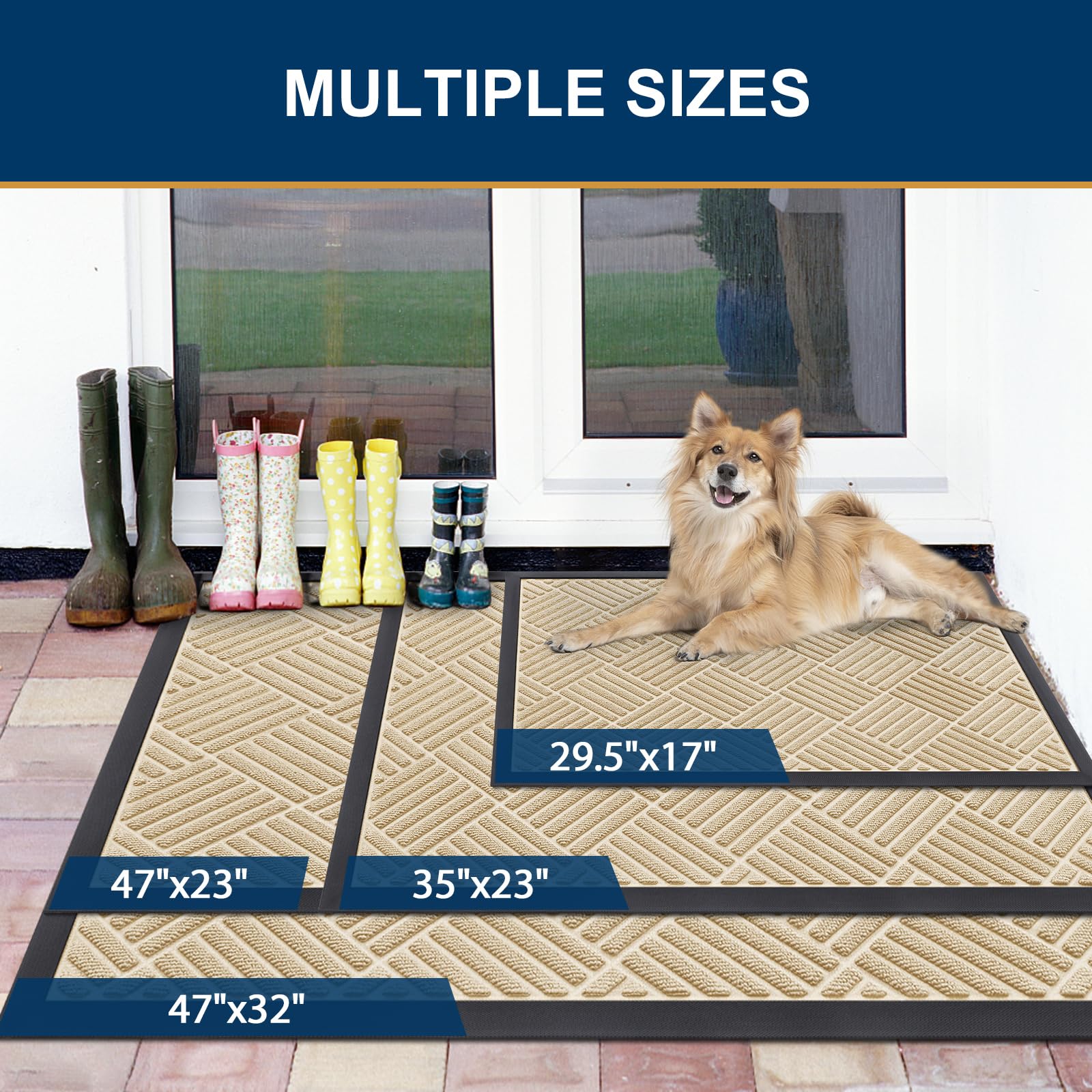 Smiry Front Door Mat surface detailing with grooves