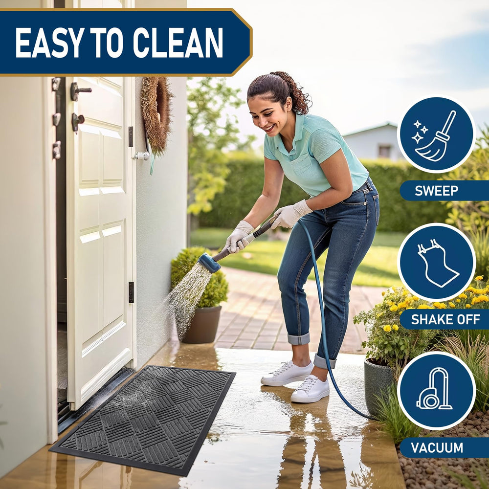 Smiry Front Door Mat with natural rubber edge