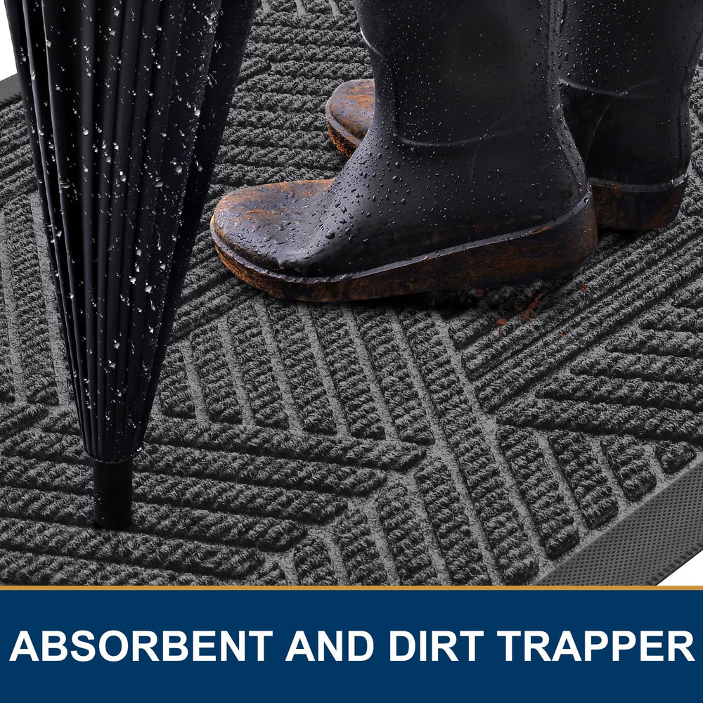 Smiry Front Door Mat with rubber backing close-up