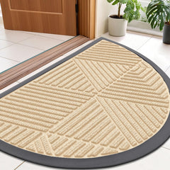 Smiry Half Circle Door Mat front view in beige