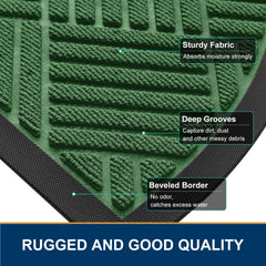 Smiry Half Circle Door Mat Green in an outdoor setting