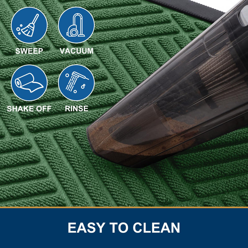 Smiry Half Circle Door Mat Green with rubber backing