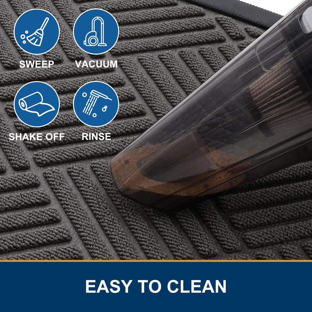 Smiry Half Circle Door Mat showing cleaning process