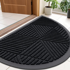 Smiry Half Circle Doormat 35x23 black front view