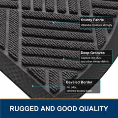 Smiry Half Circle Front Door Mat in outdoor setting