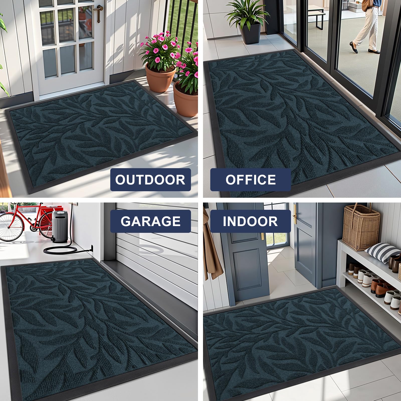 Smiry Leaf Doormat being cleaned with a hose