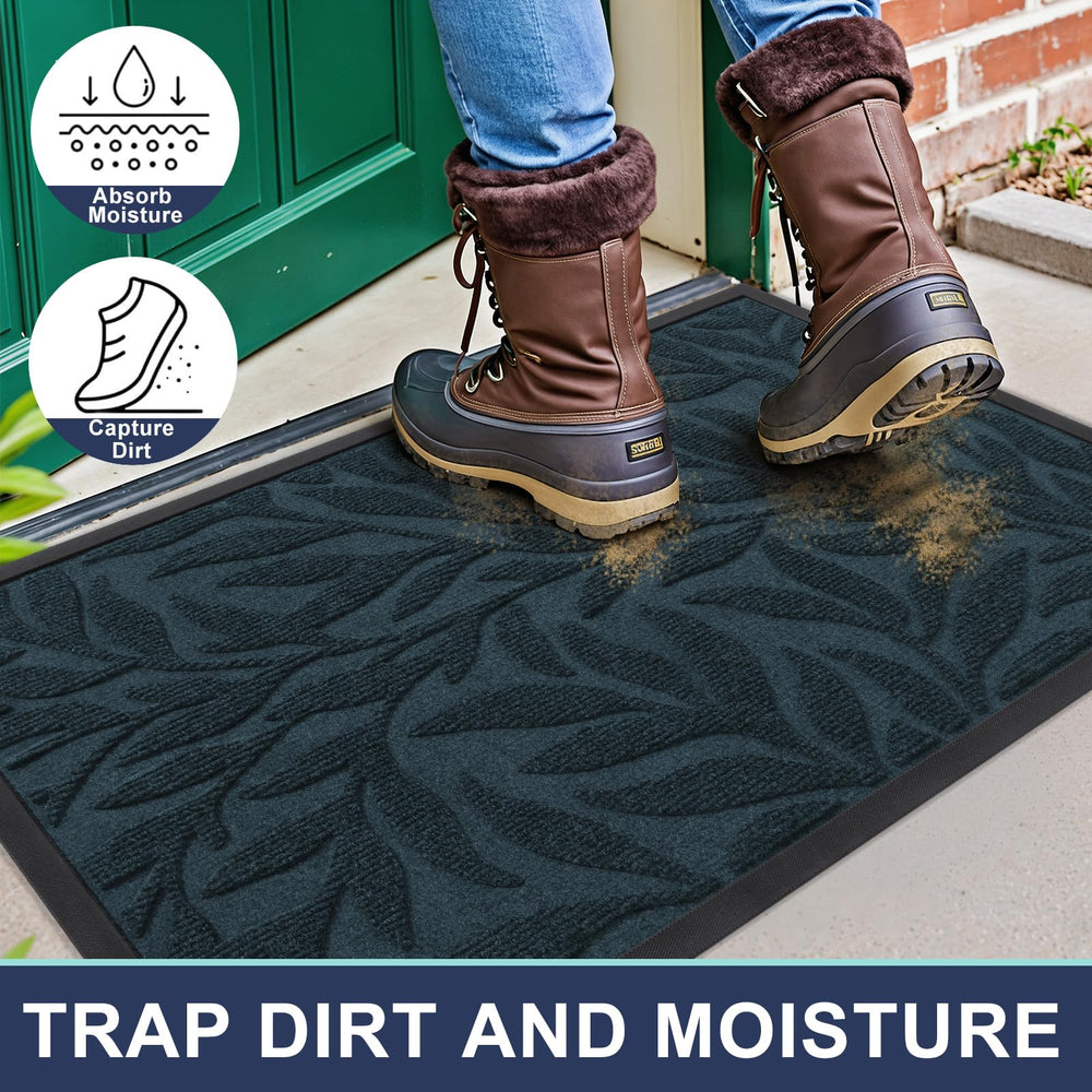Smiry Leaf Doormat in outdoor setting