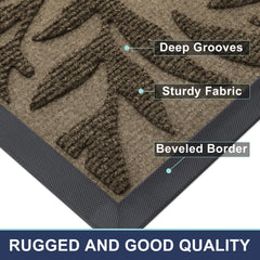 Smiry Leaf Front Door Mat 47x17 close-up of foliage texture
