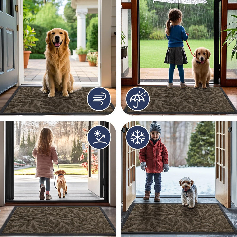 Smiry Leaf Front Door Mat 47x17 multi-purpose use in a garage