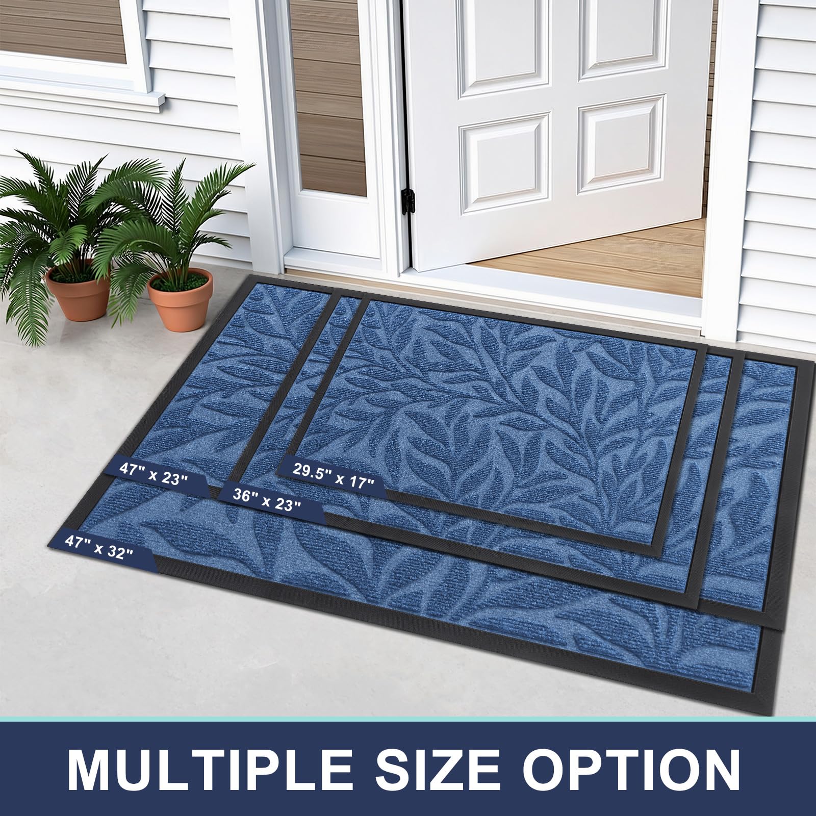 Smiry Leaf Front Door Mat showing foliage design