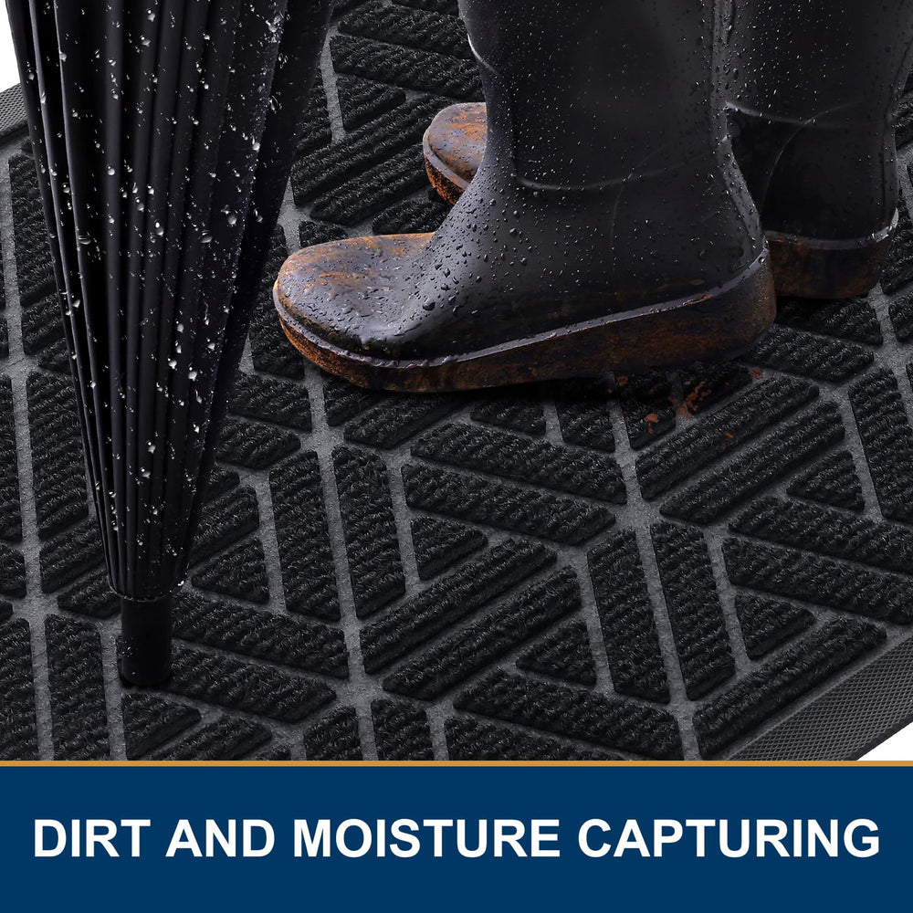 Smiry Low Profile Rubber Doormat in an outdoor setting