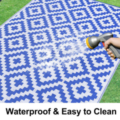 Smiry Outdoor Rug 4x6 ft rolled up with carrying bag
