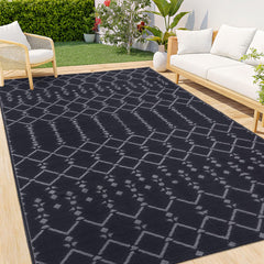 Smiry Outdoor Rug 5x8 ft dark grey front view