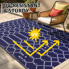 Smiry Outdoor Rug 5x8 ft on a patio setting