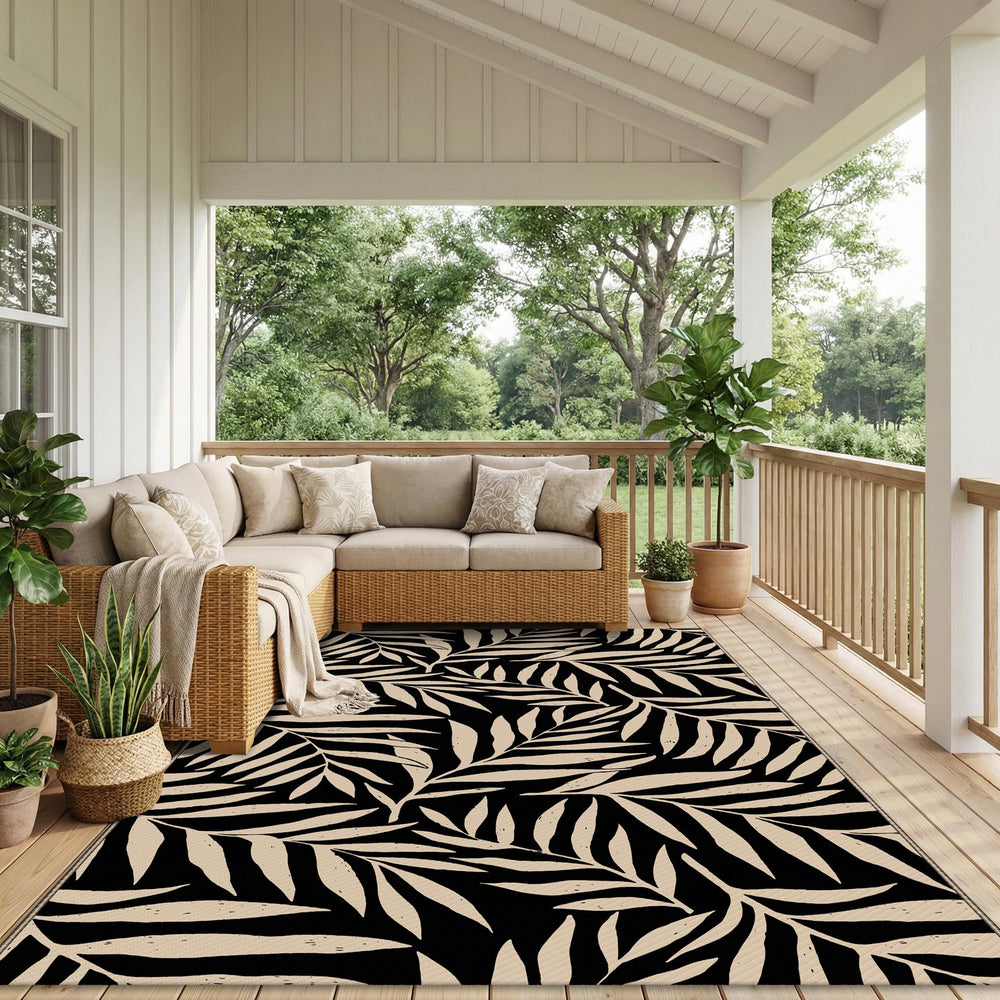 Smiry Outdoor Rug 5x8 ft reversible side view
