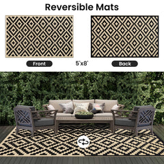 Smiry Outdoor Rug 5x8 ft rolled up with carrying bag